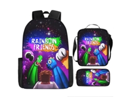 Conjunto De Mochila Infantil Com Estampa De Arco-íris E Três Peças: Mochila, Mochila De Refeição A Tiracolo E Estojo, Modelo 24