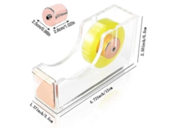 Dispensador de Fita Adesiva, Dispensador de Fita Adesiva de Mesa em Acrílico Transparente para Escola, Casa e Escritório GOKOCO
