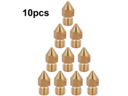 10 Peças De Bico De Extrusor Mk8 De Bronze 1.75mm/0.6mm Para Impressora 3d