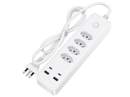 Regleta inteligente HKJ WiFi 4 tomadas com USB e Type C