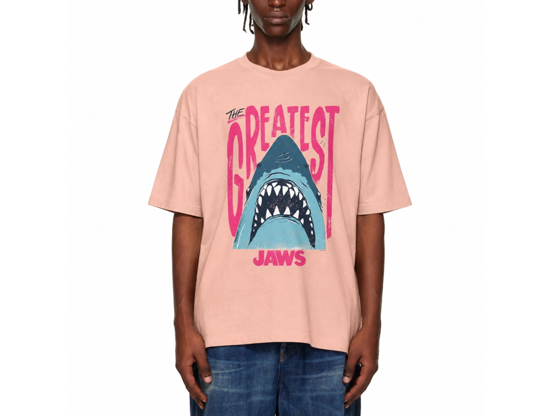 Rockinstone Jaws Movie The Greatest Solid Peach Adult T-shirt Size:xxl