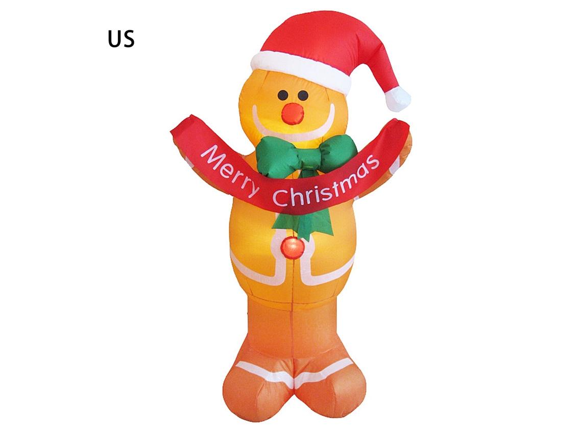 Decoração Natal Jardim Inflável Homem Gengibre 1.5m 100-240v