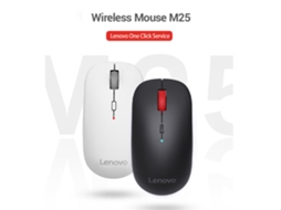 Mouse Sem Fio Lenovo M25 2.4G, Conexão Eficiente, Ergonômico, para Laptop, PC, Win10, MacOS