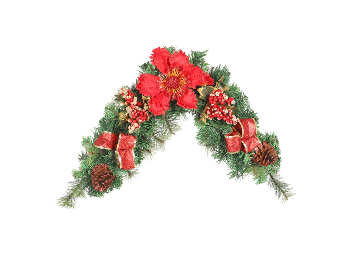 Decoração De Porta Natalina Em Pvc Laxiscreed Com Pena De Pinheiro E Laço Para Festas De Natal