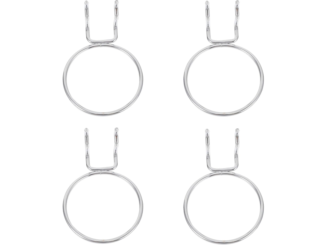 Conjunto De 4 Anéis Prateados Para Painéis Perfurados Ferro, Ganchos F