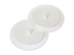 Tampões de Ralo Universais Borracha Silicone 15 Cm para Pia Banheiro ..debuns, Pacote com 2 Unidades BRILVIBERA (brancos)