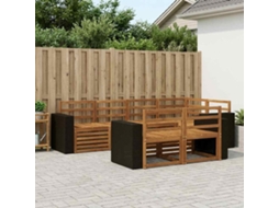 Vidaxl Conjunto De Sofás Para Exterior 7 Unid. Natural Poliéster