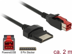Cabo de Alimentação DELOCK (USB - USB - 2 m - Preto)