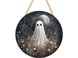 Placa De Halloween Para Porta De Entrada, Artesanato Assustador Redondo Em 2d |