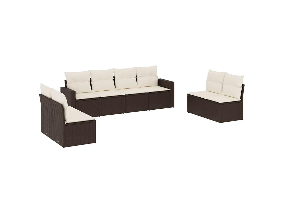 Garden Sofa Set, Garden Sofa Sets Vidaxl Marrom Rattan / Vime (n/a)