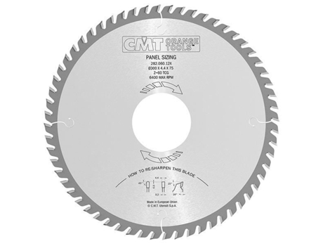 Lâmina circular - CMT - 355x4,4x3,2x654 Z72 - Altura do dente 810mm - Qualidade ISO KCR05