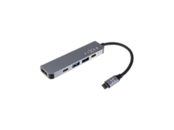 Mini Hub Usb C Fixo De 5 Portas Para Laptops E Tablets, Fixhu Mn Gr Brilvibera
