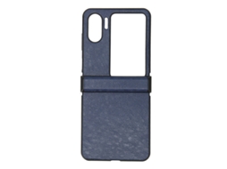 Mali capa de Telefone Flip Pu Padrão Crazy Horse Suave e Fashion para Oppo Find N2 Flip Azul