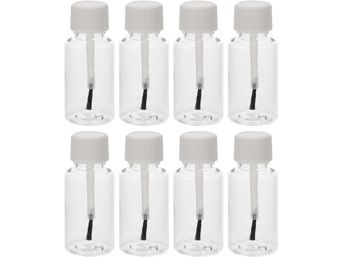 Frasco esmaltado Vazio com pincel, 20ml, 8 unidades, branco