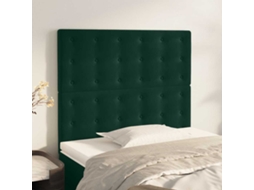 Vidaxl Cabeceira Verde Escuro 80x5x118/128 Cm Veludo