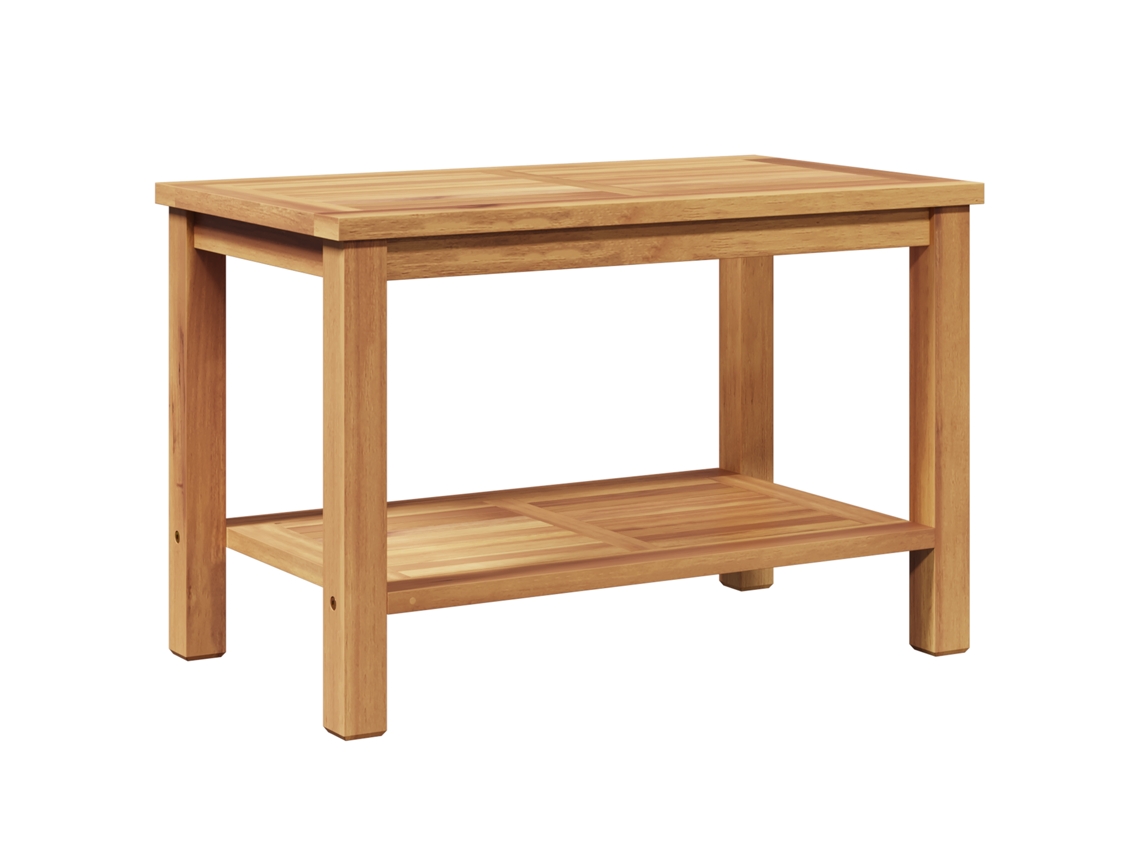 Conjunto 1 Mesa De Centro Vidaxl Castanho Madeira De Teca Maciça (70 X 40 X 45 Cm)