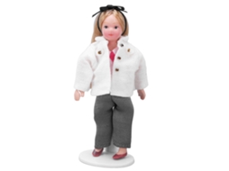 Walshlxq muñeca de Porcelana Miniatura com Membros Móveis para Casa de Bonecas em Escala 1/12 Menina Realista