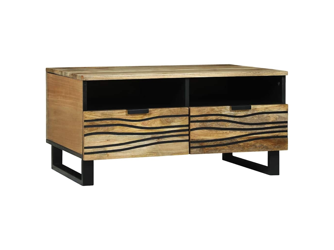 Vidaxl Mesa De Centro Natural 80 X 54 X 40 Cm Derivados De Madeira