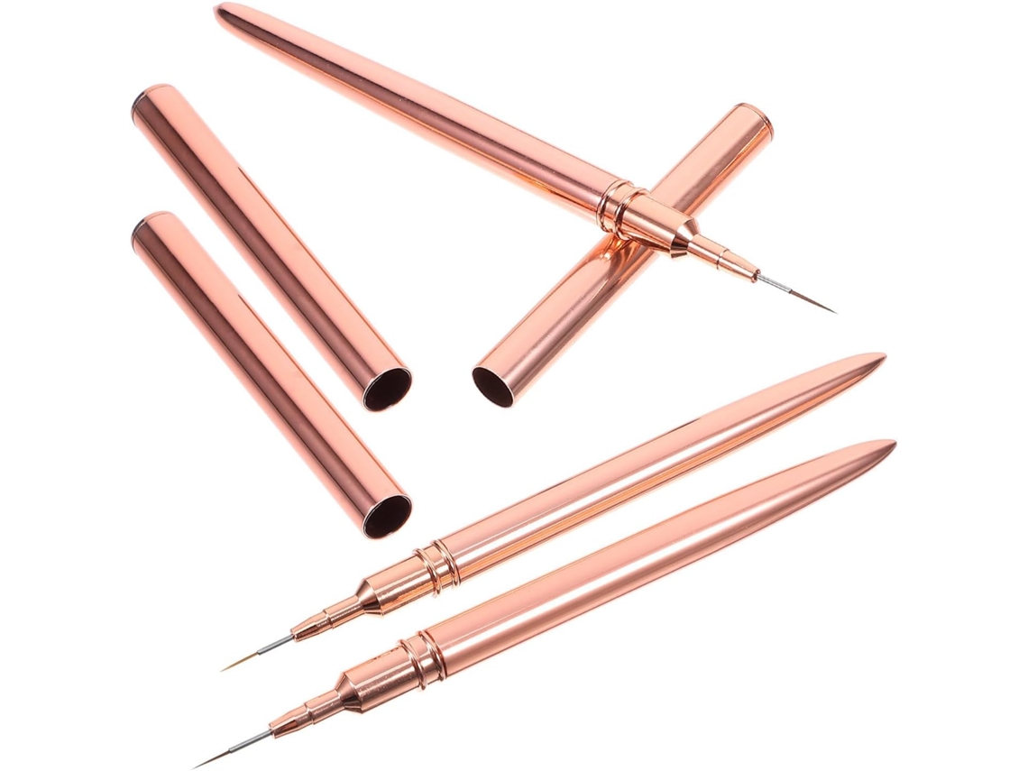 Conjunto de 3 peças: delineador em lata, pinça de cobre e nylon para nail art, portátil e fácil de usar.