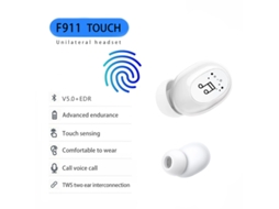 Fone De Ouvido Sem Fio Com Cancelamento De Ruído, Fone De Ouvido Touch, Viva-voz, Estéreo, Compatível Com Bluetooth E Microfone, Branco