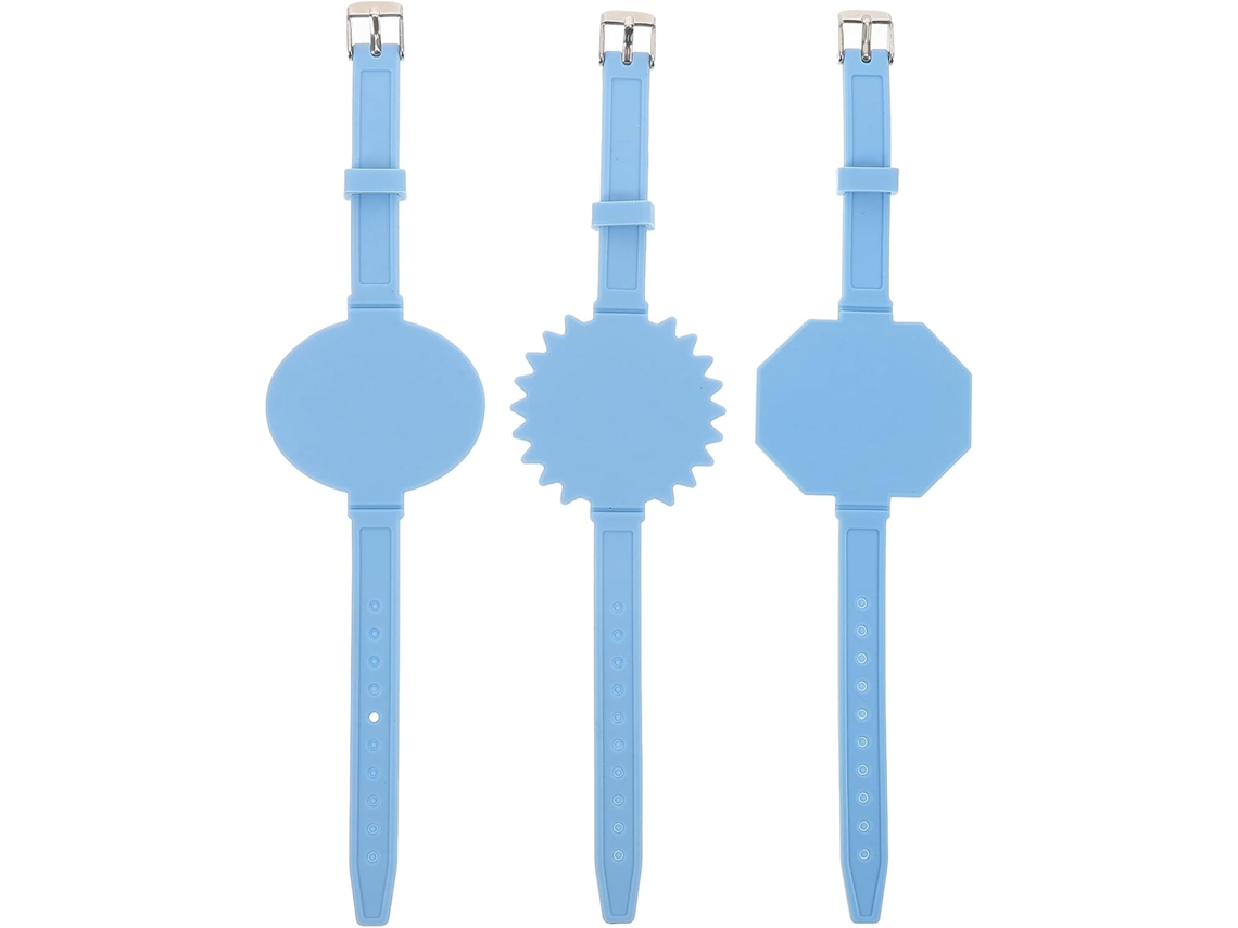 Pulseira de silicone preta para anotações, conjunto de 3 peças, azul