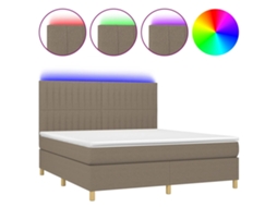 Box Spring Bed, Box Spring Beds Vidaxl Cinzento-acastanhado Tecido (160 X 200 Cm)