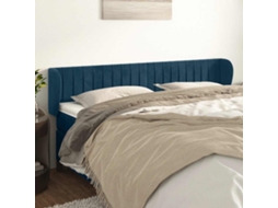Vidaxl Cabeceira De Cama C/ Abas Veludo 183x23x78/88cm Azul-escuro