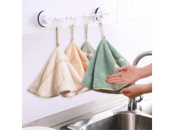 Conjunto de 4 Toalhas de Mão Penduráveis de Fleece Coral S/MARCA