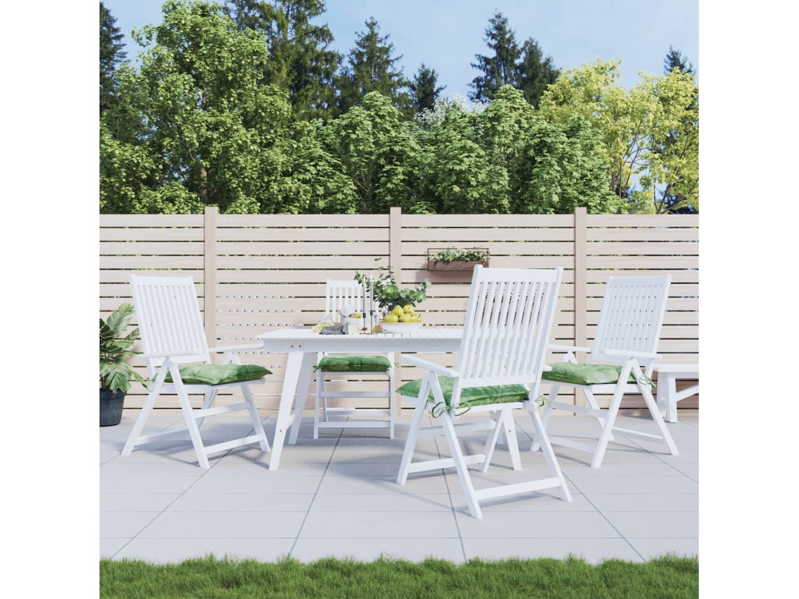 Vidaxl Almofadões P/ Cadeira 4 Pcs 50x50x7 Cm Tecido Padrão Folhas