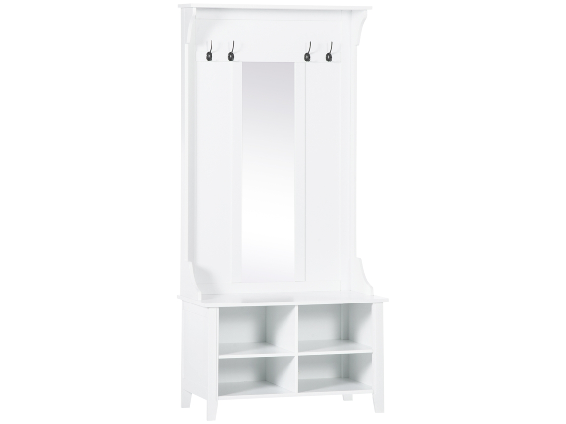 Cabideiro com varão, três gavetas, prateleiras, MDF, aço, 58,5x30x178cm, marrom, E-TOWN COMMERCE GMBH