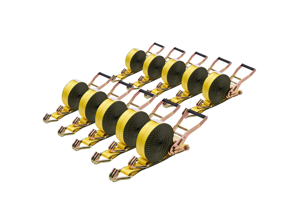 10 Cintas De Roquete 50,8 Mm X 9,1 M Com Ganchos Duplos Em J, Capacidade De Carga De 4536 Kg Vevor