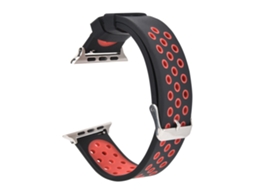 Aetheria pulseira de Silicone Durável para Relógio, Substituição Ajustável, Design com Orifícios de Ventilação (preto + Vermelho)