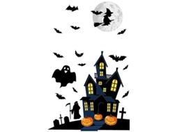 Decoração De Cristal De Halloween, Adesivos De Casa Mal Assombrada/bruxa/fantasma/abóbora Bonita