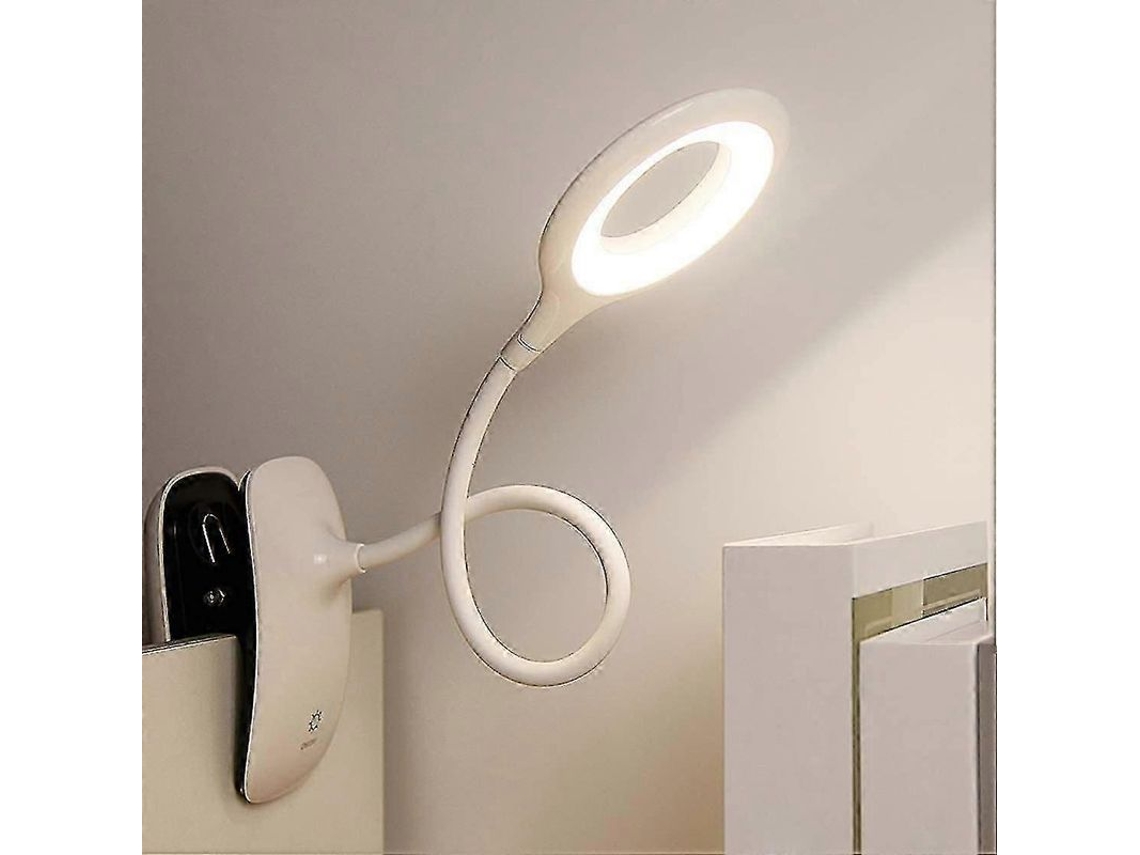 Lâmpada De Mesa Clip-on Led Com Controle Tático, 3 Níveis De Brilho, Luz Anti-olho, Branco, 36v, Ajuste 360° Branco