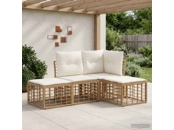 Vidaxl Conjunto De Sofás Para Exterior Natural Poliéster