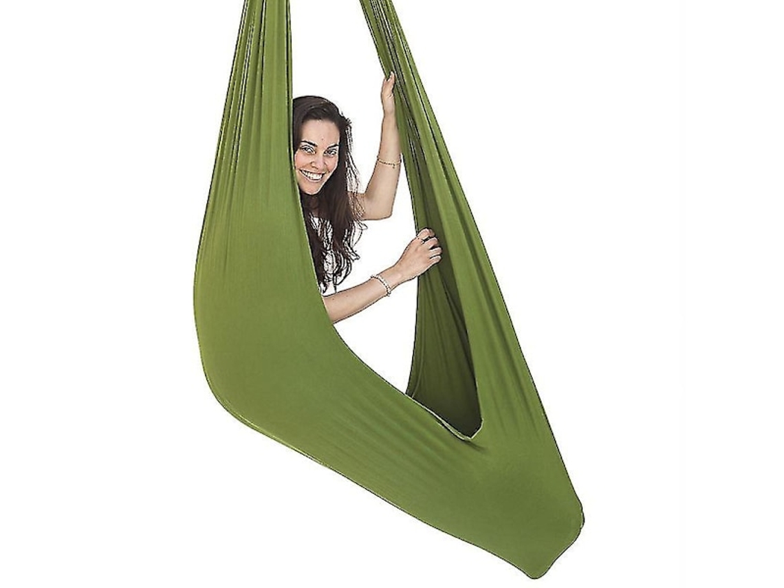 Balanço E Rede Conjunto para Yoga Aéreo 2025 Flexibilidade Alívio Da Dor db Verde 100*280cm-aquaforge