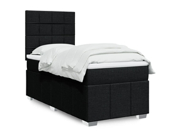 Vidaxl Cama Com Molas/colchão 80x200 Cm Tecido Preto