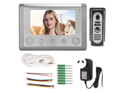 Kit Interfone Vídeo Fio 7" Com Monitoramento E Bloqueio Au
