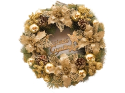 Decorações De Guirlande De Cercle En Rotin Doré 30cm Porte Suspendue Centro Comercial Hôtel Fenêtre Decoração