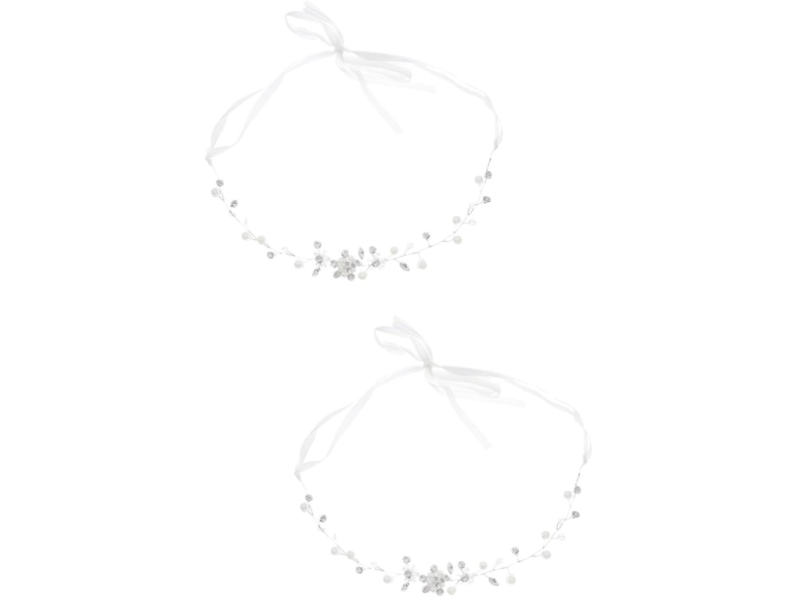 Conjunto De 2 Cabeças De Noiva Com Strass - Design Floral Elegante Para Casamento, Festa De Aniversário