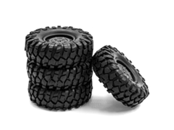 Pneus De Borracha Para Rc Crawler Com Rodas De Latão, Substituição Para 1/10 Traxxas Trx-4 Axial Scx10 90046 90047 Cc10