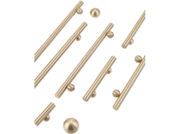 Puxador Longo Em Latão Maciço Com Base Formato De Bola, Na Cor Cobre Dourado, Para Gaveta De Armário Cozinha 1 Peça Bola