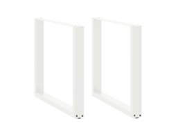 Vidaxl Pés De Mesa De Jantar Em Forma De U, 2 Peças, Branco, 90x (72-73) Cm, Aço
