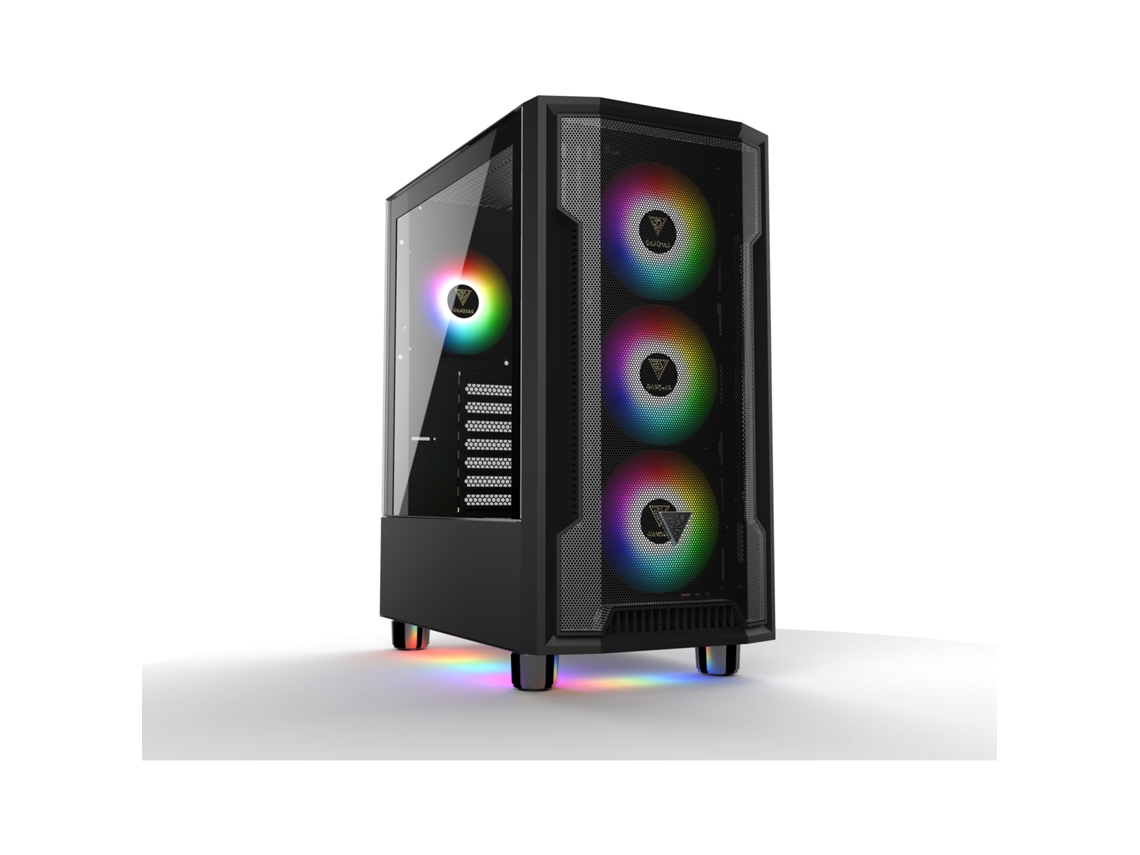 Caixa Atx para Pc de Torre Média com Painéis de Vidro GAMDIAS Athena M6 Lite Rgb