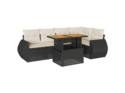 Garden Sofa Set, Garden Sofa Sets Vidaxl Preto Rattan / Vime (n/a)