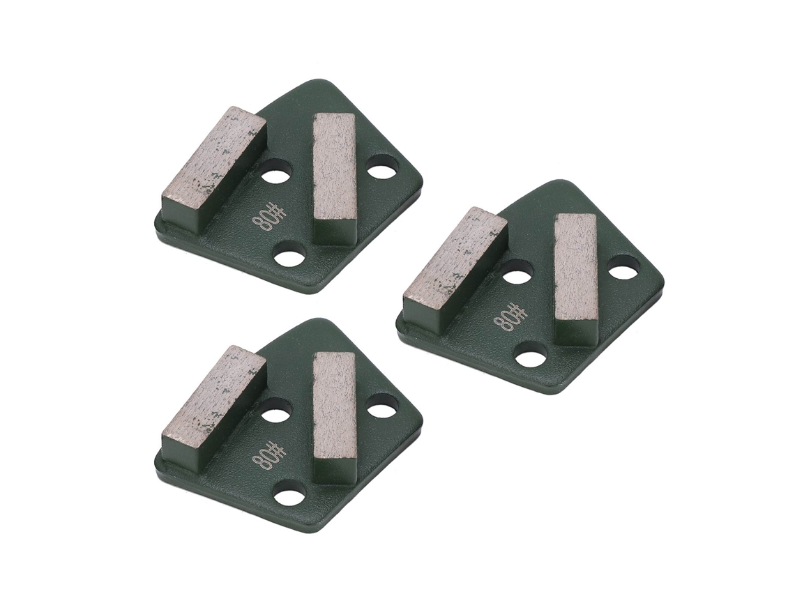 3 Peças De Sapatos De Esmerilamento Diamantado Trapezoidal Para Solo De Concreto Corte Agressivo 2 Dentes Longos Verde 80