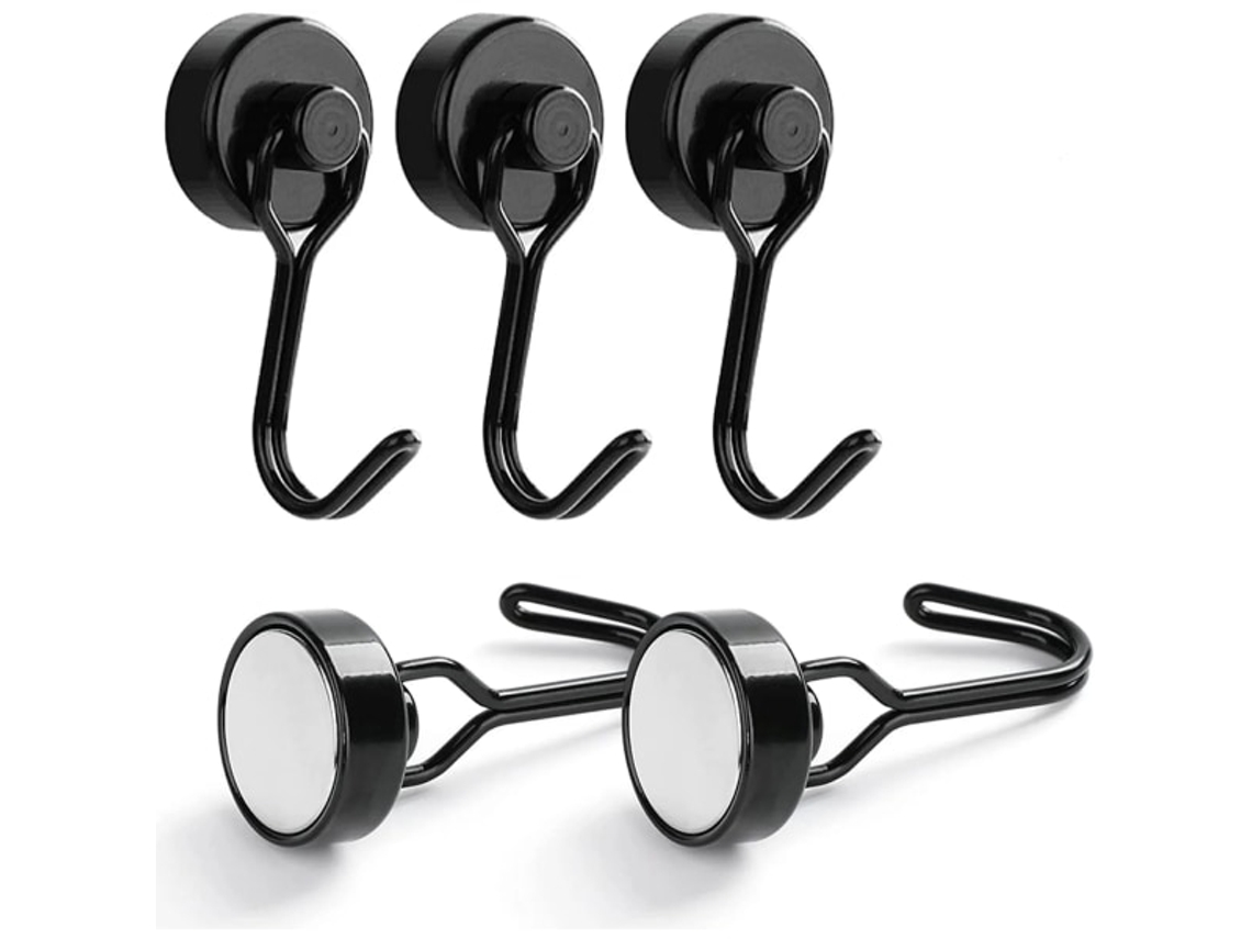Ganchos Magnéticos, Pacote Com 5, Ganchos Magnéticos Fortes De 30 Kg, Ganchos Magnéticos De Neodímio Para Geladeira Slowmoose