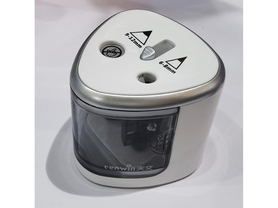 Apontador elétrico compacto Slowmoose com furo duplo para esboços artísticos, materiais escolares e de escritório.