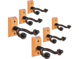 RNEMITERY 6 Ganchos de Pared para Guitarra en Madera Maciza - Fáciles de Instalar - para Guitarra Acústica, Clásica, Eléctrica, Bajo y Ukelele
