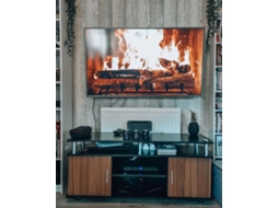 Móvel Para Tv Até 55 Polegadas Com Compartimentos E Nichos Em Madeira E Alumínio, 120x40x52,2cm